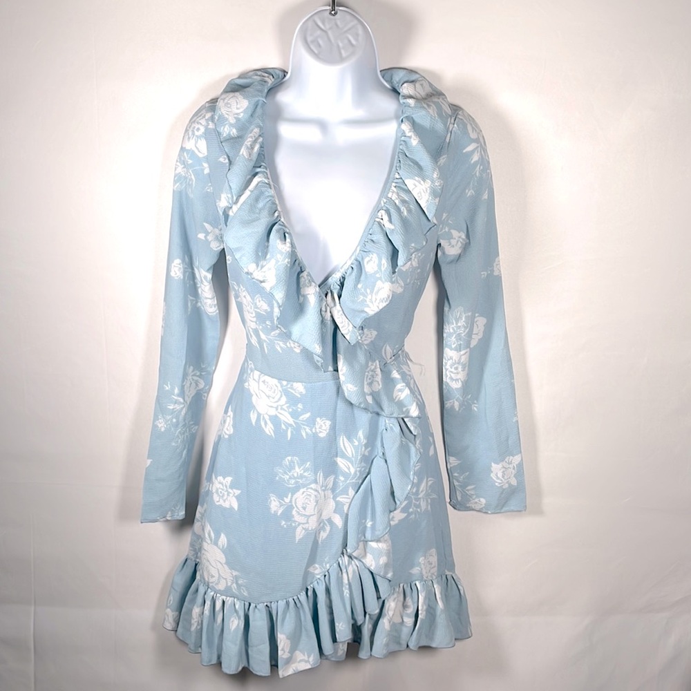 Blue and White Wrap Dress Size Small